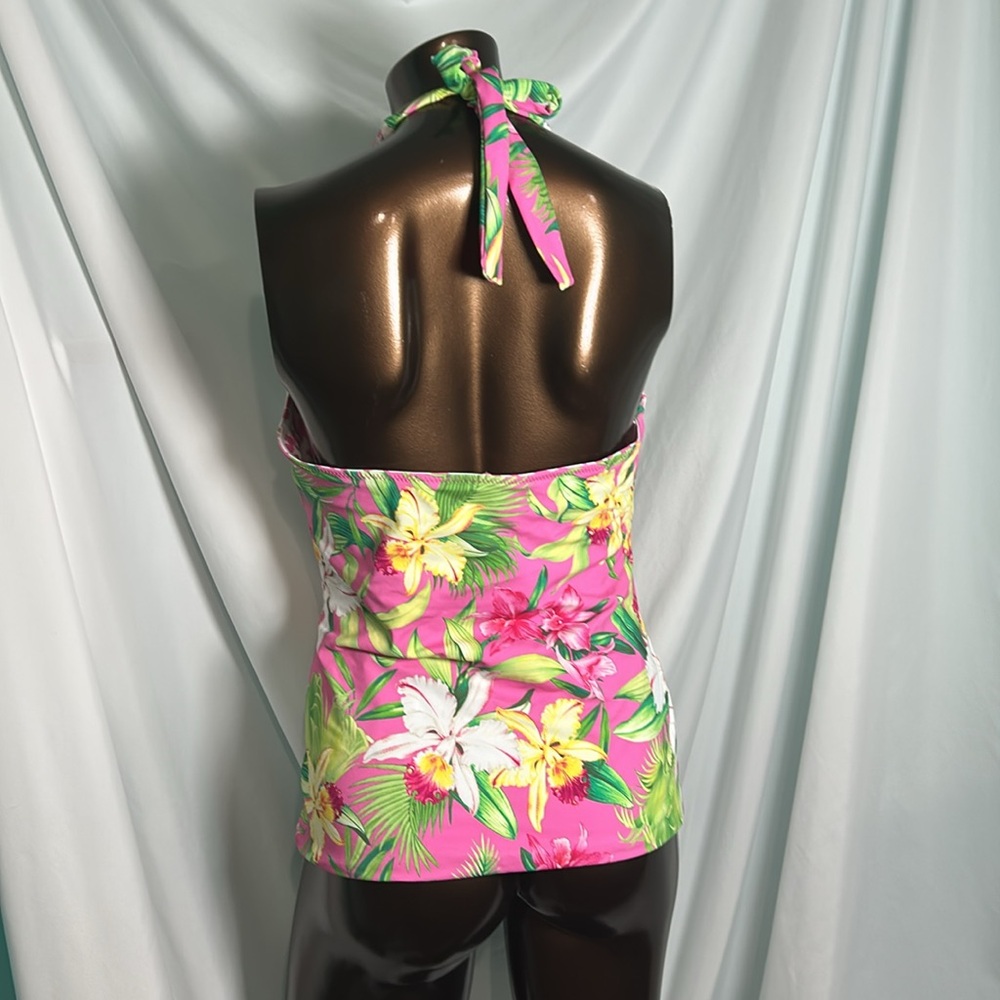 Tommy Bahama Orchid Garden reversible Halter Tankini Top - Small - New - Picture 4 of 7